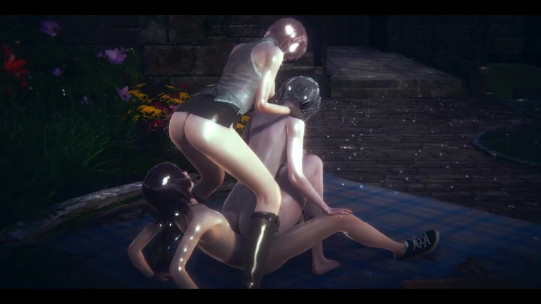HentaiTubes: Nier Automata Hentai - 비 아래에서 2b 섹스 - 일본 아시아 만화 애니메이션 영화 게임 포르노