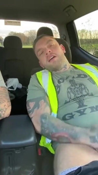 Builders Have a Jerk in the Car at Work
