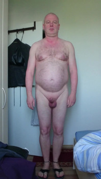 Naked, Chubby and Hard Cock