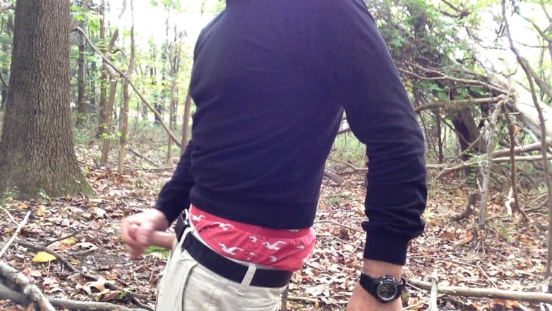 TJenner: Sagging and jerking off in the woods. Verbal