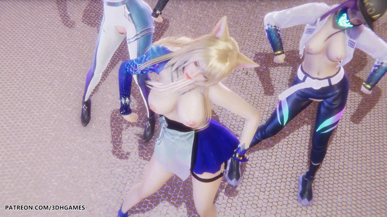 3D-Hentai Games: Mmd Kpop Demon Hunters - Huntrx - Golden Ahri Akali Kaisa Sexy...