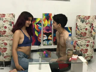 Üvey erkek kardeşimle seks oyunu sonunda amımı yalıyor
