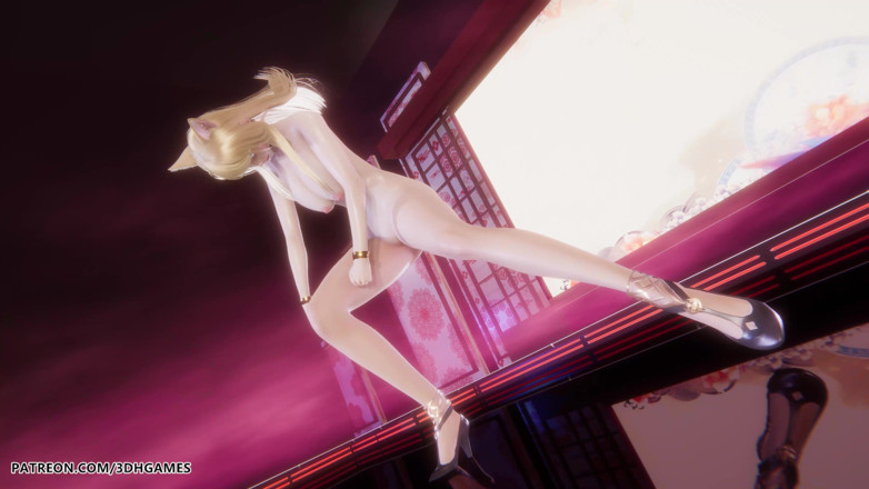 3D-Hentai Games: Mmd Gokuraku Jodo Ahri Sexy Naked Dance League of Legends...