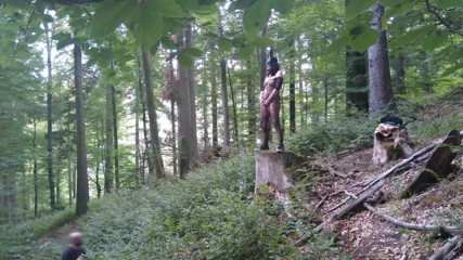 Toilet Mommy: Standing Pissing in a Woods in a Bunny Mask and...