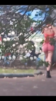Sweet Teen Was Peeing Outdoor and Had to Suck a Big Dick