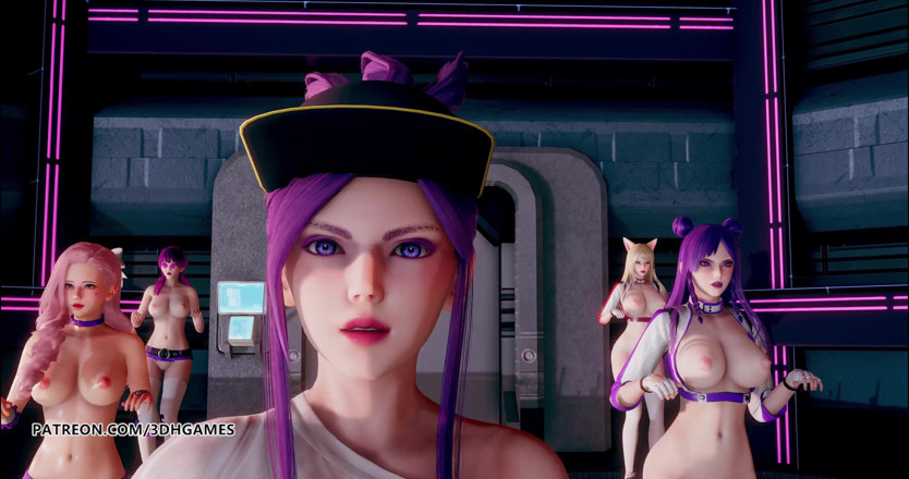 3D-Hentai Games: Dreamcatcher - Scream naked dance Ahri Akali Kaisa Evelynn Seraphine KDA 3D...