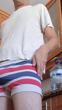 Showing off My Boxers and Bulge in the Kitchen