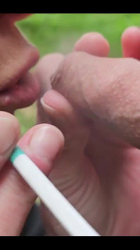 Smoking Two Cigarettes and give him Blow Job with CumShoot on My Face when I Smoked