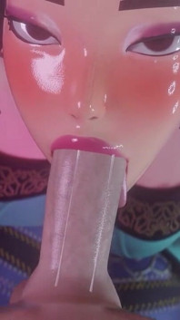 [kpop Demon Hunters] Zoey Sloppy Blowjob 3D Animation