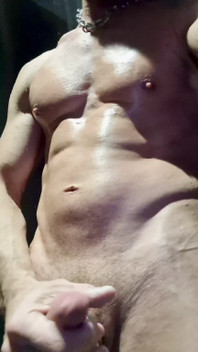 Muscle Cock Jerk in Gym Showers