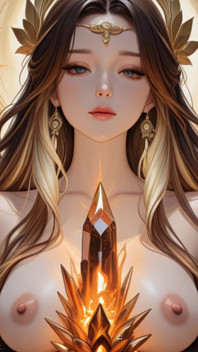 Tayangan slaid dewi bogel kosmik: Galactic Blue Aura & Molten Crystals - Video Erotika Fantasi Ai
