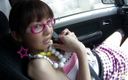 Pure Japanese adult video ( JAV): Japanese teen play with toys in car and squirts outdoor...