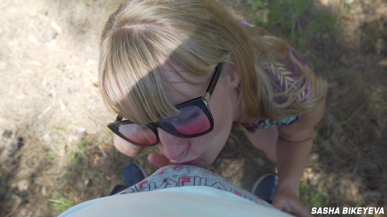 Sasha Bikeyeva: POV outdoor sex. He fucked me in the forest after...