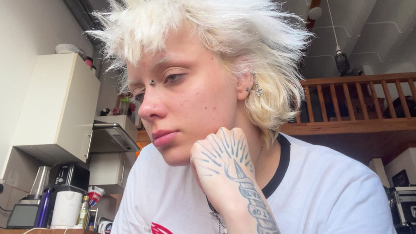 Smoking a Cigarette Lazy Coffee No Makeup (Glitterqueen1999)