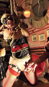 Slut Kika was tied up and whipped by two Mistress