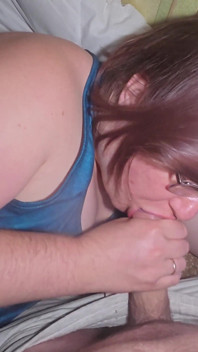 A Mouthful of Cum. Cum in My Mouth From a Good Blowjob.