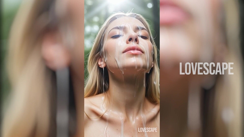 Lovescape: Ciężarna laska Gulps Dwa głęboko w lesie (ai Gen)