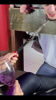 Dungeon Sexy Foot Gagging in Collared Foot Slave