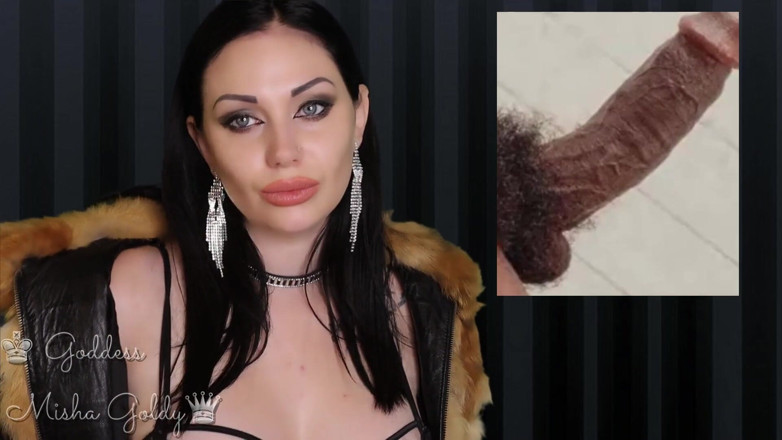 Goddess Misha Goldy: Chcesz być przyciśnięty, aby ssie dla mnie penisa!
