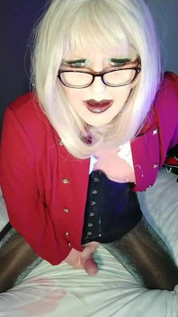 Naughty Trans Secretary Cum