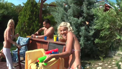 German Porn: Group of guys attends pool party with hot girls and...