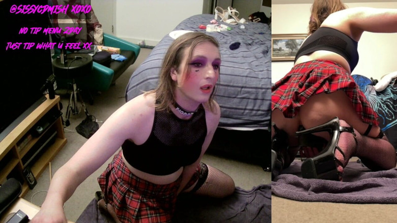 SissyCDMish: Sissycdmish - 穿着渔网和高跟鞋的大黑屌爱荡妇
