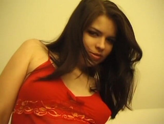 Flash Model Amateurs: Babe undressing her red sundress and getting filmed