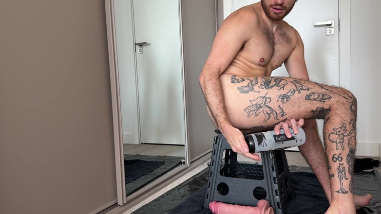 davidedpxxx: Solo Dildo Hole Wrecking with 12 Inc Volleyball Vince and 19.8 Inc...