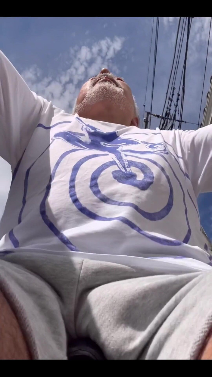 Japanese daddy: He's just riding his bike in a sweatshirt and no...