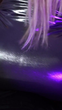 Bimbo in Tight Silver Dress Teases and Fucks