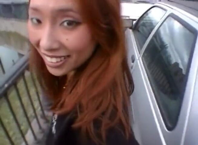European Classics: Asian chick gets spitroasted in the back seat of the...