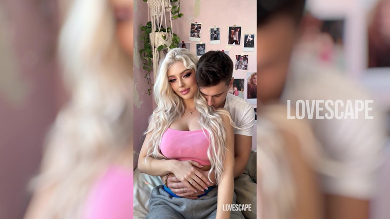 Lovescape: Bimbo Babe Rides Boyfriend in Bedroom (ai)