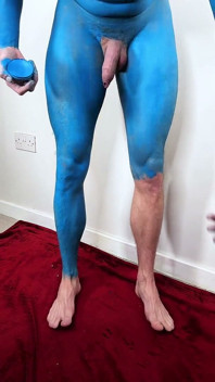 Naked Bodypainting Myself as Spiderman