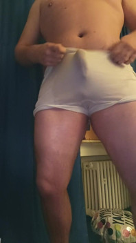 Chub Boy Pissing in White Undies