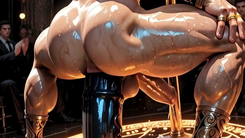Real narrated fantasy Hentai: Muscular Gay Stripper Performs an Explicit Private Show Durin Ritual...