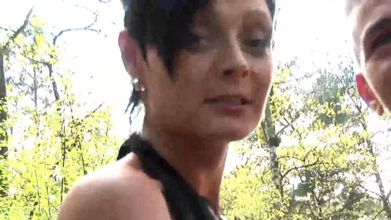 German amateur - 100% German hardcore videos: Busty brunette is satisfying her bf outdoors