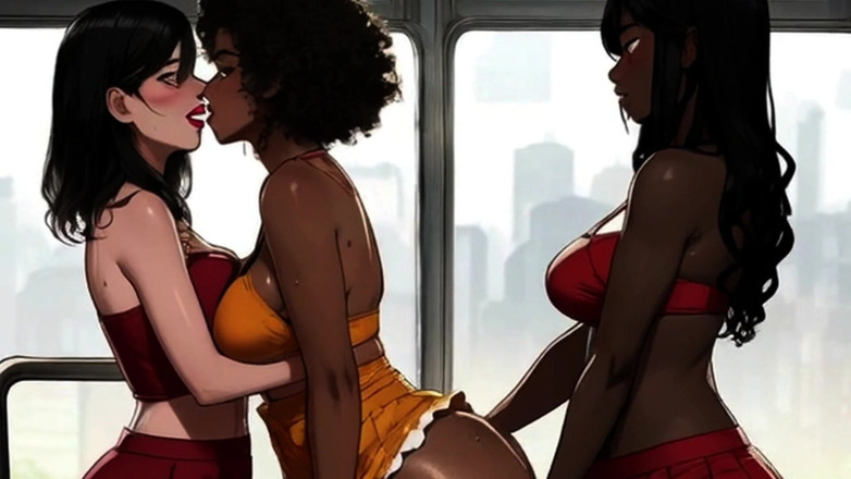 Spicy Toons: 巨乳レズビアン変態熟女がバスでお互いの乳白色のおっぱいを飲み合う新しいスパイシートゥーン変態!