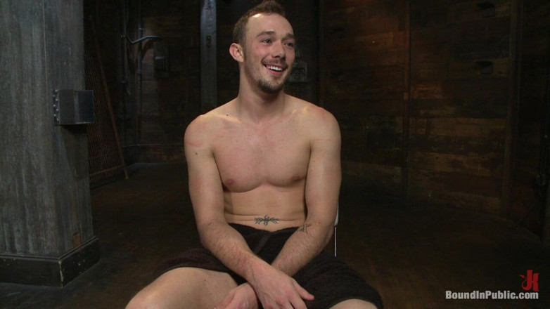 Bound in public: Kirk cummings is beaten, humiliated and fucked in a crowded...