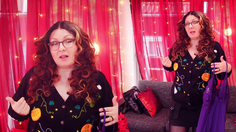 Arya Grander: Prova la lingerie haul: abito trasparente e calze rosa lucide!...