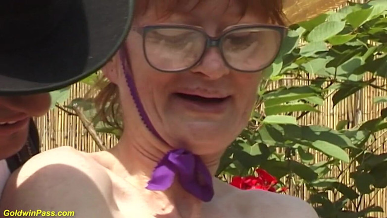 Crazy Old Moms: 82 years old Stepmom outdoor fucked