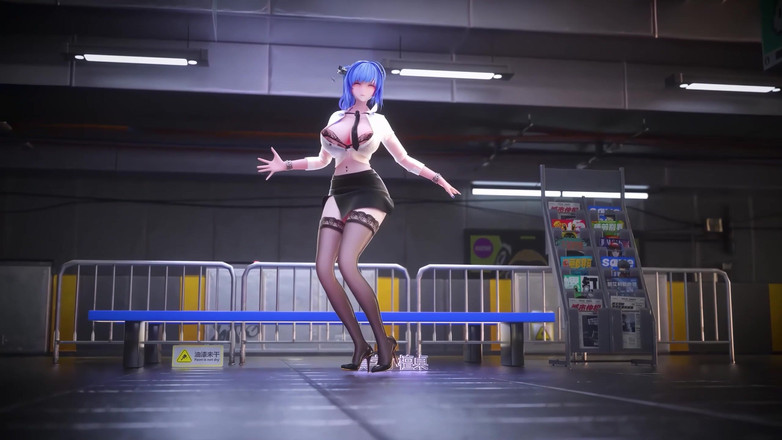 MikuMotion: オフィスレディ制服;ペンシルスカート;レースThong;書記