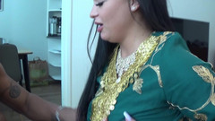 Qombol: Muscular BBC Fucks Saudi Arabian Wife While Her Husband Watching