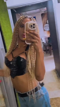 Beautiful Transsexual with Braids