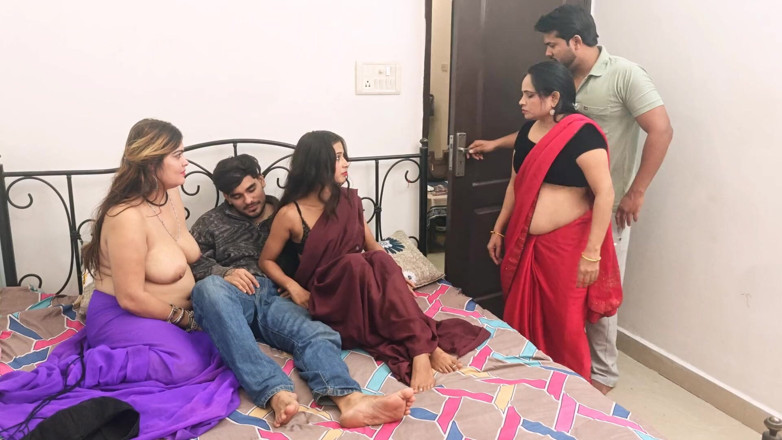 Londamaal123: Indischer desi bhabhi-gangbang-dreier im vierer, hardcore-sexvideo