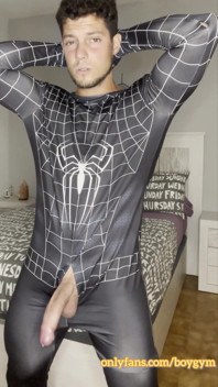 My Big Cock Dont Need Touch to Cum! Spiderman Cums