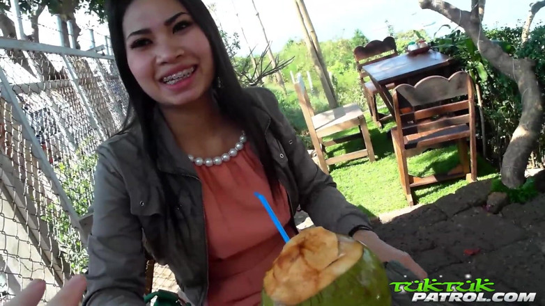 Trike Patrol - Tuk Tuk Patrol: Small tit Thai teen stretched out by big white cock