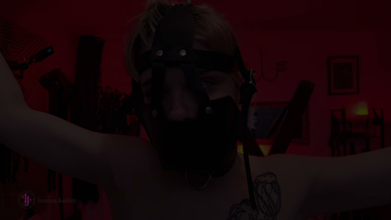 InannaJustice: Inanna Justice Suspends Trans Femme Sub for Leather Muzzle Torment...