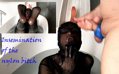 Hotvaleria: Insemination of the nylon bitch