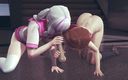 Waifu club 3D: Dos chicas hacen una mamada a un compañero de clase