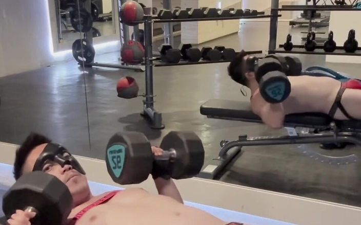 barenakedboy: Jerking off on Gym Bench